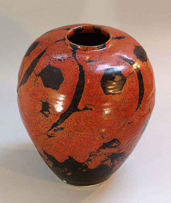 Kaki Tsubo Vase by Shimizu Yasutaka