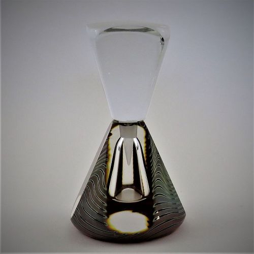Signed 1989 Craig Zweifel Iridescent Studio Glass Perfume Bottle