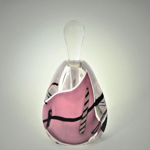 Signed and Dated 1989 James Wilbat Whimsical Studio Glass Perfume Bott