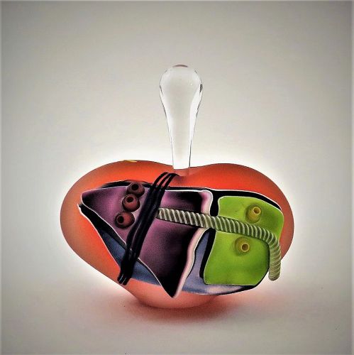 James Wilbat Memphis-Style Orange Studio Glass Perfume Bottle (2005)