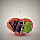 James Wilbat Memphis-Style Orange Studio Glass Perfume Bottle (2005)