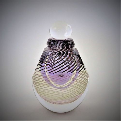 Signed and Dated 1986 Steven Main Studio Glass Perfume Bottle