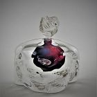 Vintage Signed Leon Applebaum Studio Block Glass Perfume Bottle