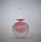 Mary Angus Signed and Dated 1989 Carved Swirl Studio Glass Bottle
