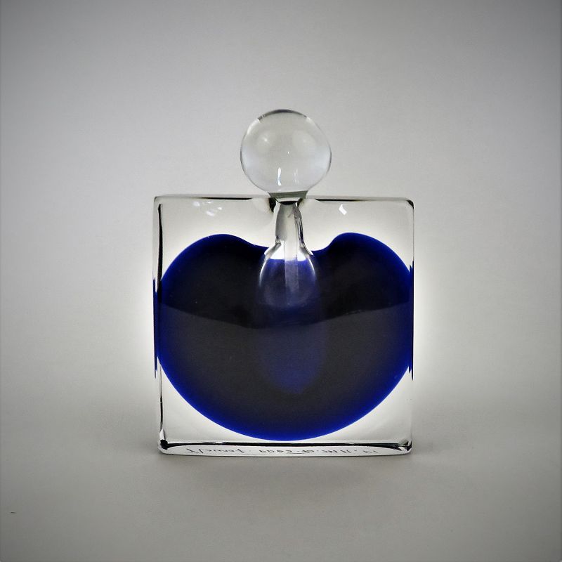 Michael Nourot Signed and Numbered Square Studio Glass Perfume Bottle