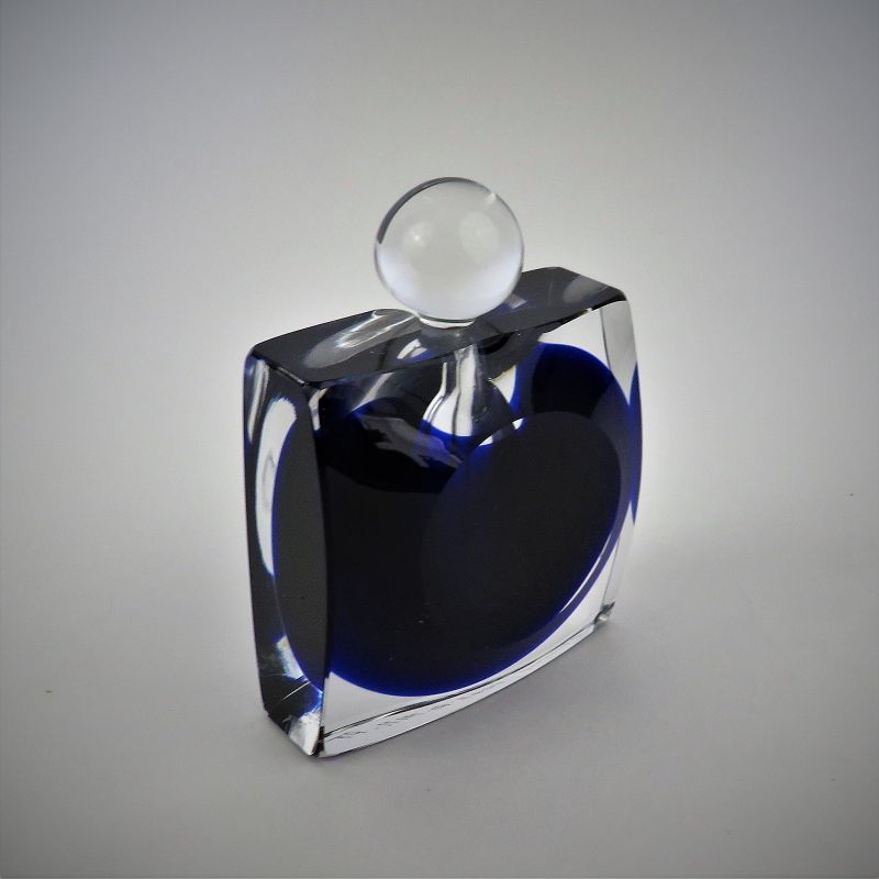 Michael Nourot Signed and Numbered Square Studio Glass Perfume Bottle
