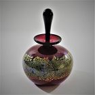 Michael Nourot Signed/Numbered Round Red Studio Glass Perfume Bottle