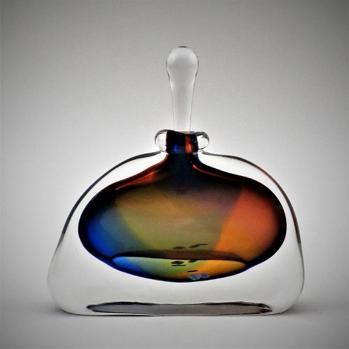 Vintage Chris Comins Signed Multi Color Sommerso Studio Glass Perfume