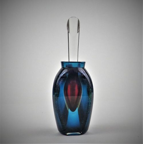 Correia Signed and Dated 1990 Art Glass "Equinox " Perfume Bottle