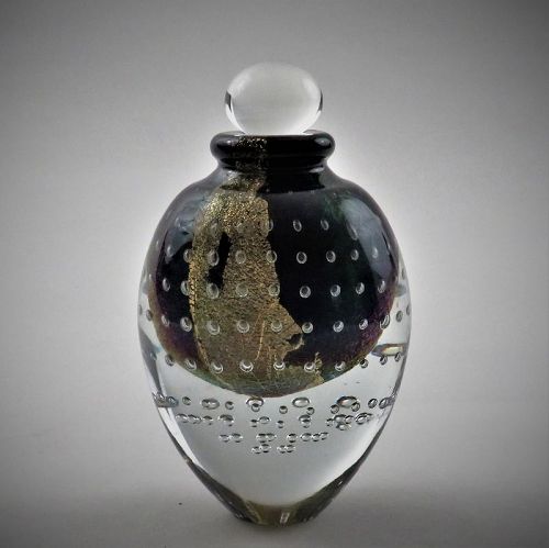 Signed and Dated 1991 Robert Eickholt Dichroic Glass Perfume Bottle