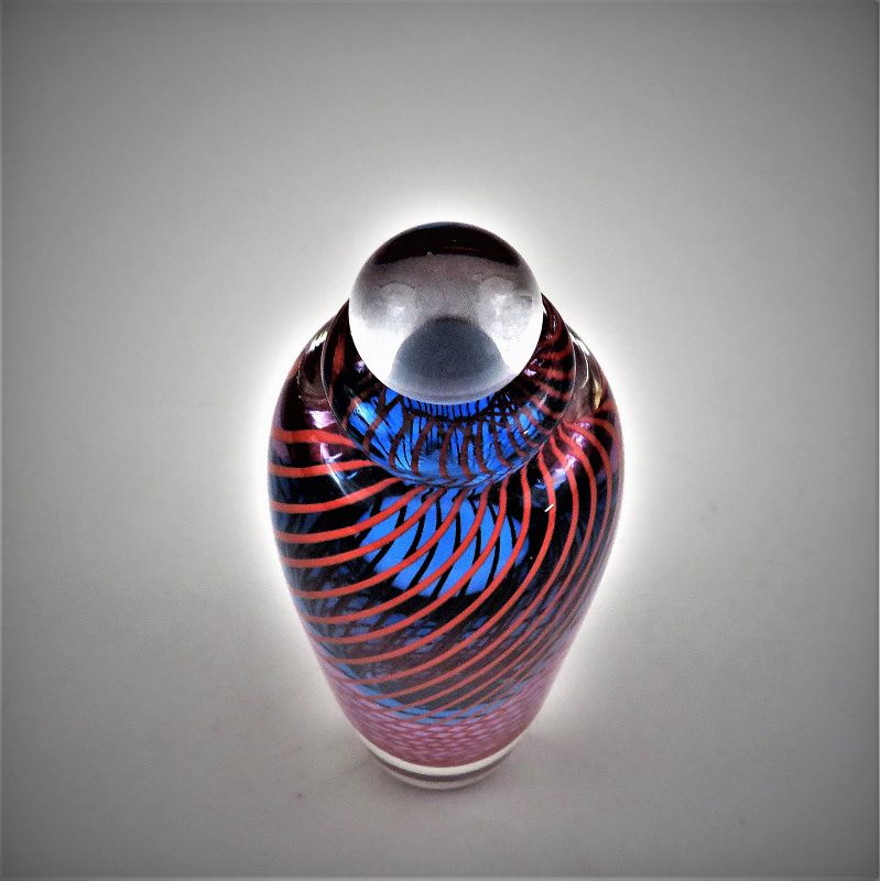 Signed and Dated 1987 Steven Main Studio Glass Perfume Bottle