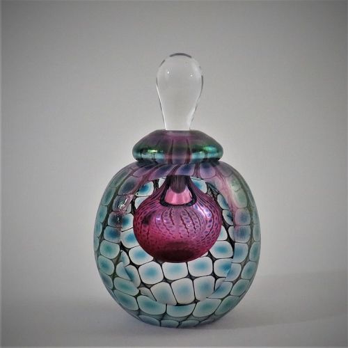 Signed and Dated 2005 Round Tom Philabaum Reptilian Perfume Bottle