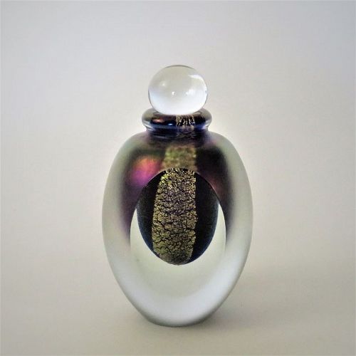 Signed and Dated 1991 Robert Eickholt Studio Glass Perfume Bottle