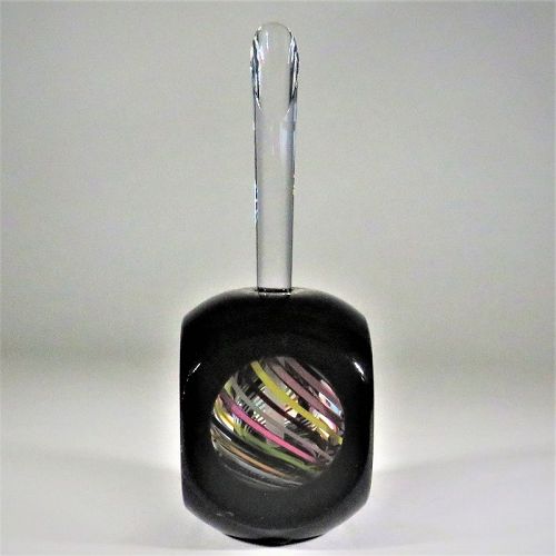 Early Paul Harrie Striped Studio Glass Perfume Bottle (1989)
