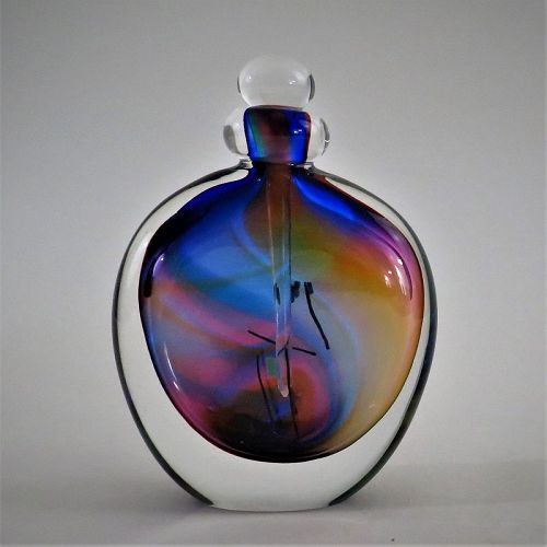 Signed Chris Comins Multi Color Sommerso Perfume Bottle
