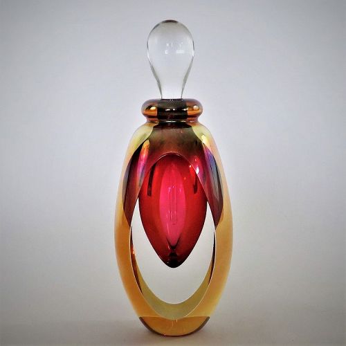 Roger Gandelman Signed and Dated 2004 Studio Glass Perfume Bottle