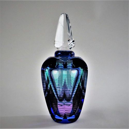 Tall Michael David & Kit Karbler Prismatic Studio Glass Perfume Bottle