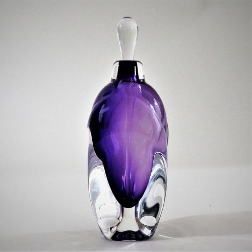 Jonathan Winfisky Amethyst Overlay Perfume Bottle, 1999