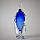 Ultramarine Overlay Perfume Bottle Signed by Jonathan Winfisky, 1992