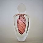 Tim Lazer Pink and Gold Leaf Studio Glass Perfume Bottle (S/N)