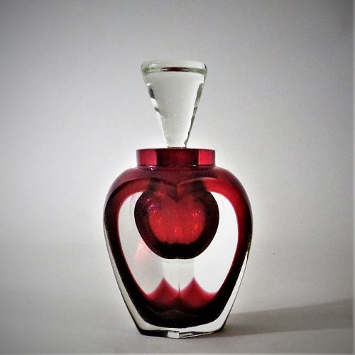 Limited Edition Correia Signed and Dated 1987 Art Glass Perfume Bottle