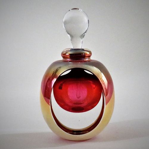 Roger Gandelman Signed/Dated 2005 Round Studio Glass Perfume Bottltle