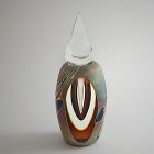 Early Signed 1983 Craig Zweifel Iridescent Studio Glass Perfume Bottle