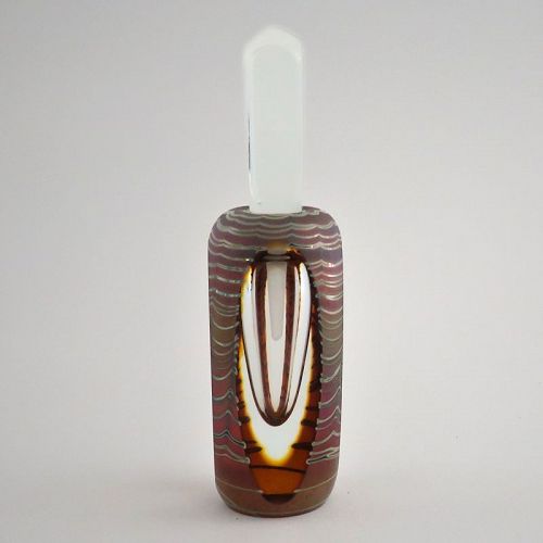 Early Signed Craig Zweifel Pulled Feather Studio Glass Perfume Bottle