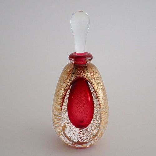 Roger Gandelman Signed and Dated 2006 Faceted Studio Glass Perfume Bot