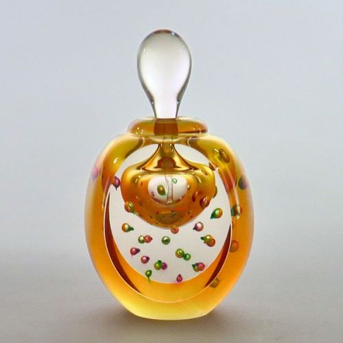 Roger Gandelman Signed and Dated 2003 Studio Glass Perfume Bottle