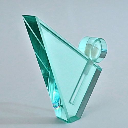 Signed Max Leser Triangular Studio Glass Scent Bottle (1982)