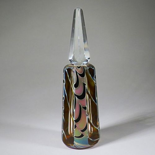 Craig Zweifel Pulled Feather Studio Glass Perfume Bottle (1989)