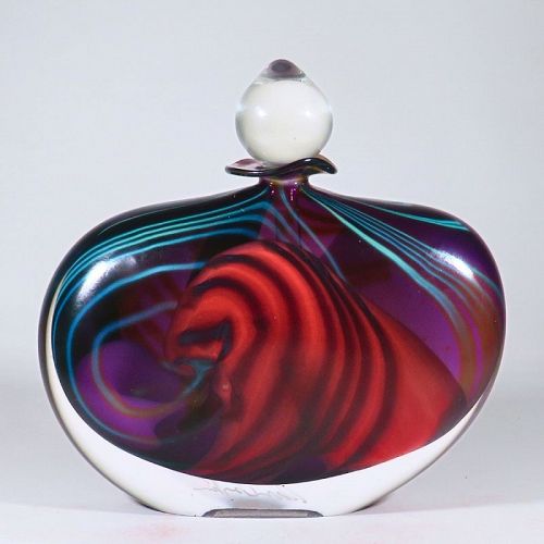 Rare Signed Peter Layton Paradiso Studio Glass Perfume Bottle