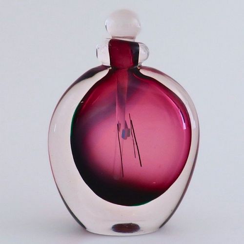 Chris Comins Signed Multi-Color Sommerso Studio Glass Perfume (1990s)