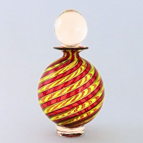 Large Signed Bob Crooks (British) Studio Glass Perfume Bottle