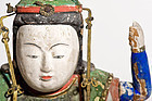 Wooden Edo buddhist statue 8 arms Benzaiten - very old