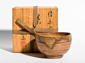 Japanese Shigaraki Tea Bowl by great Rakusai Takahashi