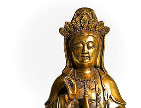 Antique Bronze Kwan Yin (Guan Yin) China 18th. cent.