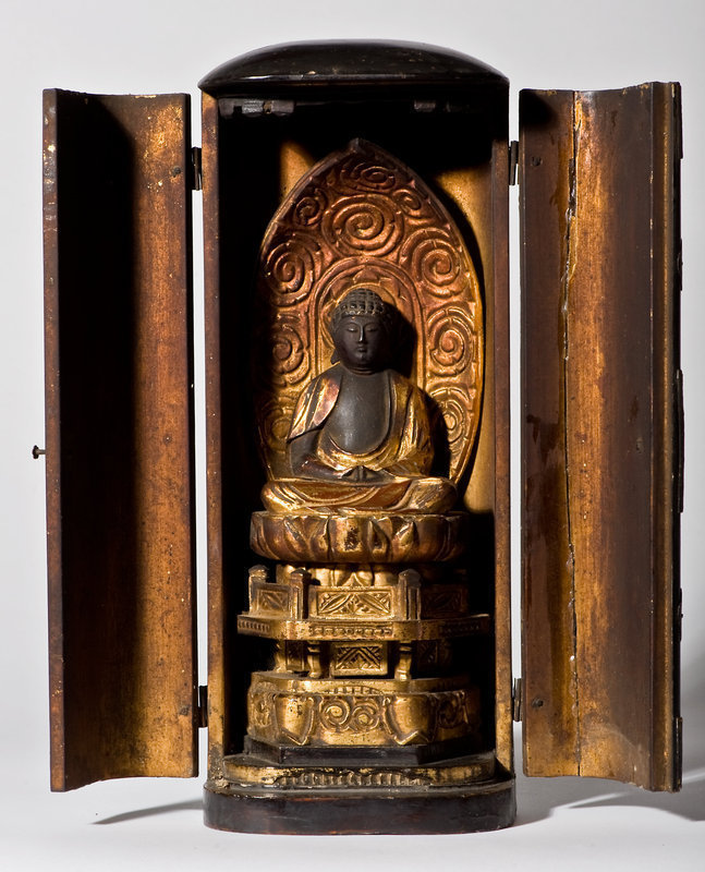 Three Edo Period Buddha Statues ( travel shrines )