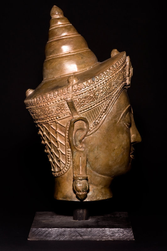 Large Siam bronze Ayutthaya head 19th. century