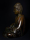 Rare Edo Era Amida Nyorai Bronze Buddha