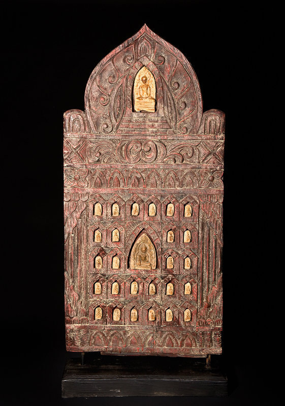 Buddha solid wood templerelief Siam 19th. century