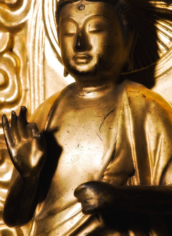 Edo Kannon Bosatsu Guanyin wooden Buddha Statue