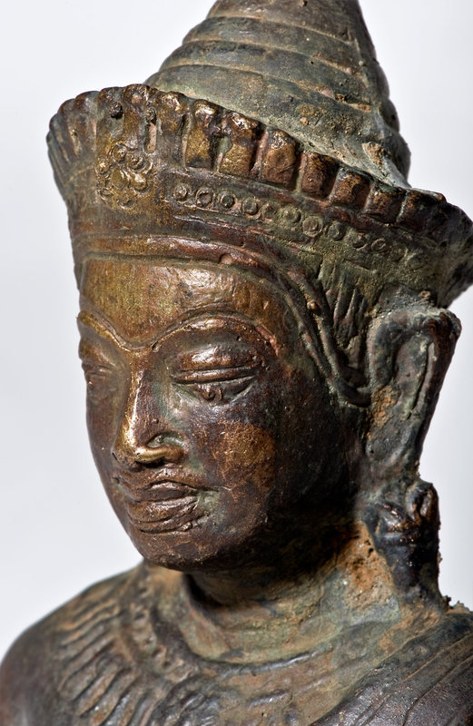Lopburi Siam Bronze Buddha in Bayon Style (excavated)