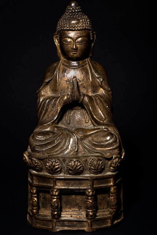 Tibeto-Chinese Bronze Temple Shakamuni Buddha 19th c.