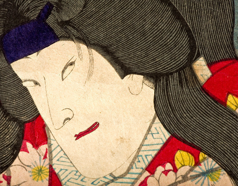 Toyohara Kunichika Woodblock Print Kabuki Nishike-e
