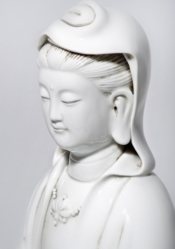 Chinese Qing Porcelain Guanyin marked He Chaozong