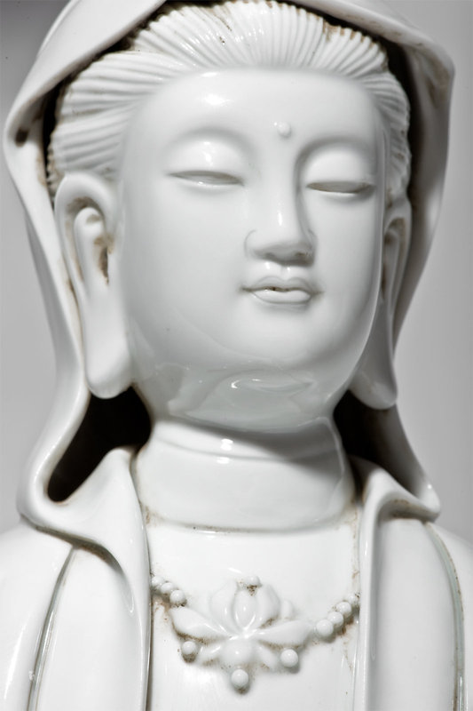Chinese Qing Porcelain Guanyin marked He Chaozong