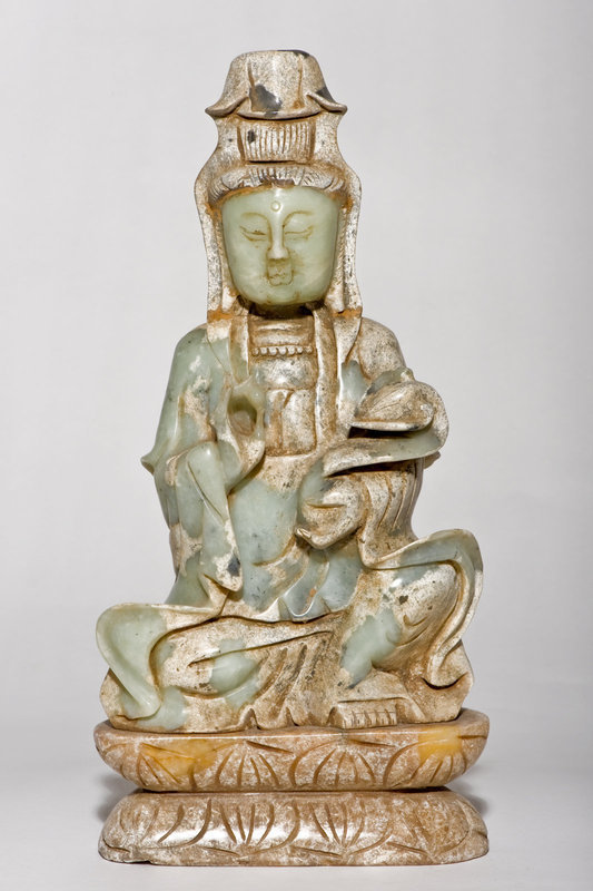 Chinese Jade Guanyin Buddha Statue Qing Dynasty 4kg!