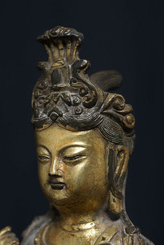 Chinese Antique Qing Bronze Buddha Marked 19th cent.
